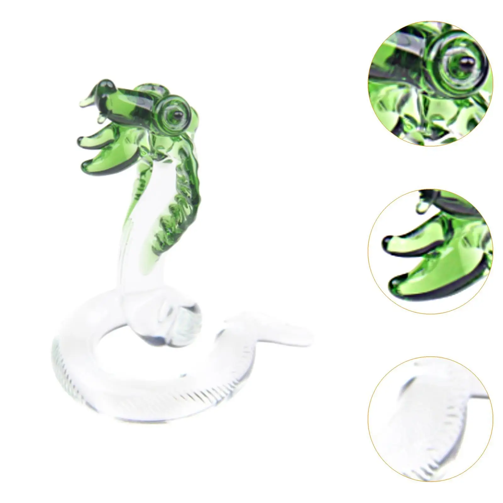 زخرفة تمثال ثعبان صغير زجاجي، 2025 سنة صينية لتزيين الثعبان