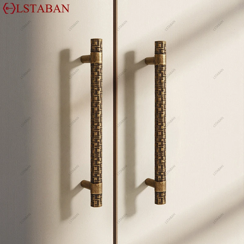Vintage French Cabinet Handle Antique Brass Kitchen Cupboard Door Knob Closet Dresser Hardware Drawer Pull Single Hole Handle