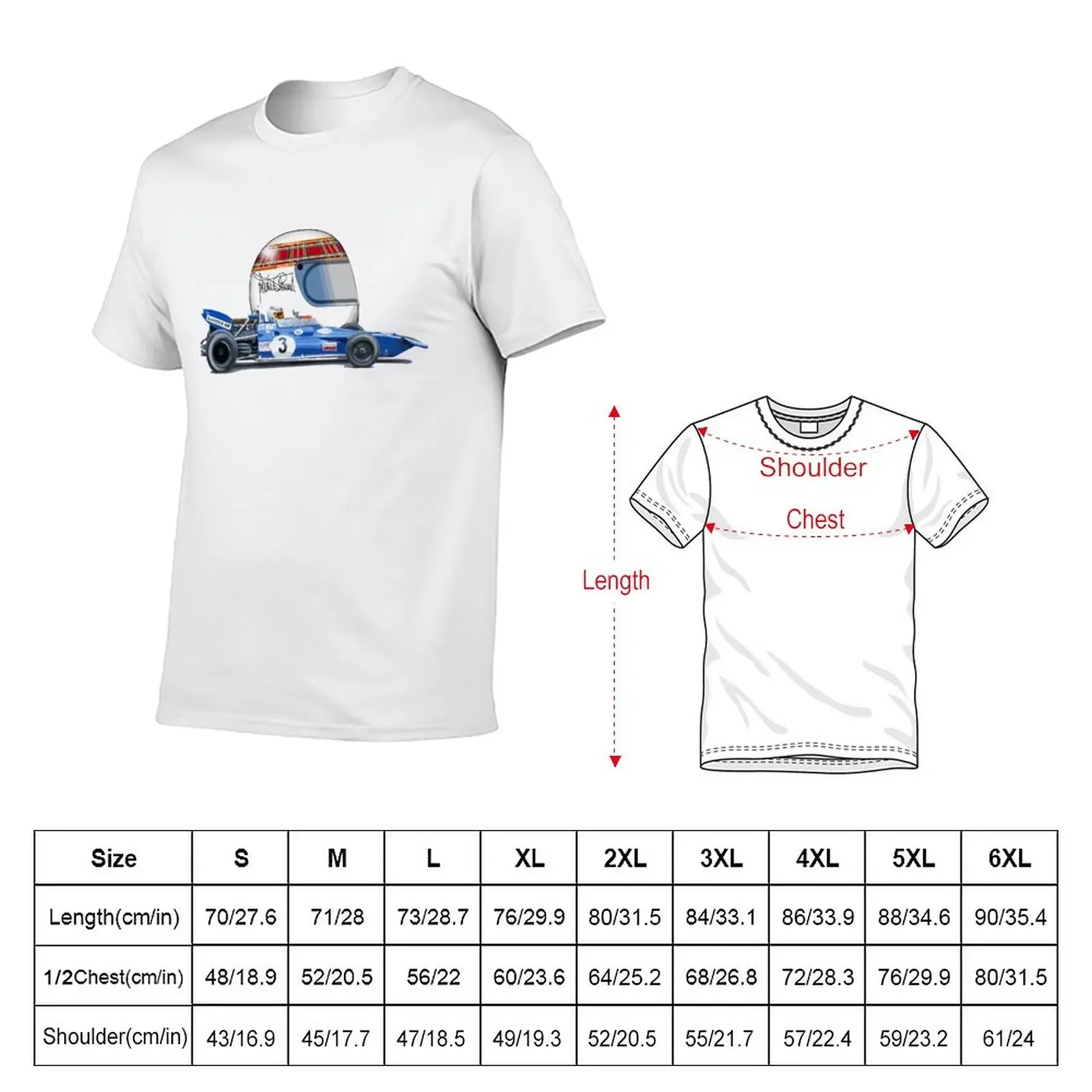 Jackie Stewart Tyrrell 001 '1970–71 F1 Racer T-Shirt kawaii clothes summer clothes mens t shirt graphic