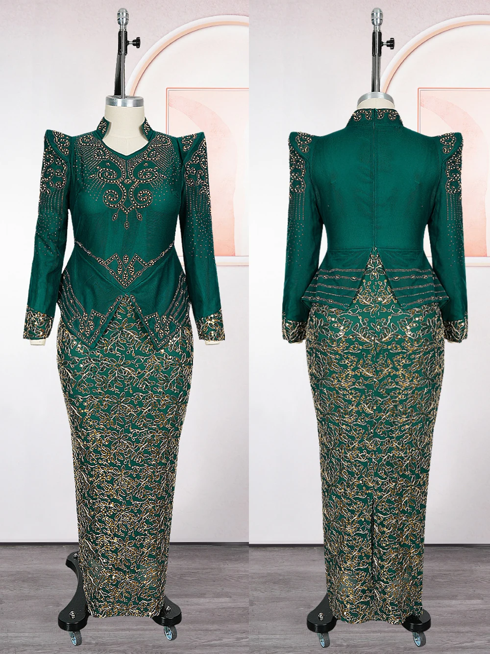 فساتين أفريقية فاخرة للنساء أنيقة بأكمام طويلة رداء ماكسي أنقرة Dashiki ملابس حفل زفاف مساء فستان مقاس كبير