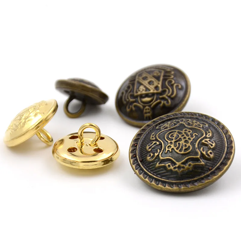 10pcs 12-30MM British College Style Suit Buttons For Overcoat Suit Imitation Copper Metal Buttons Sewing Material Wholesale