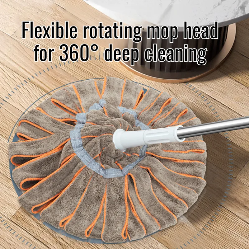 Lazy handsfree absorbent mop Automatic wringing coral velvet mop Absorbent handsfree household mop