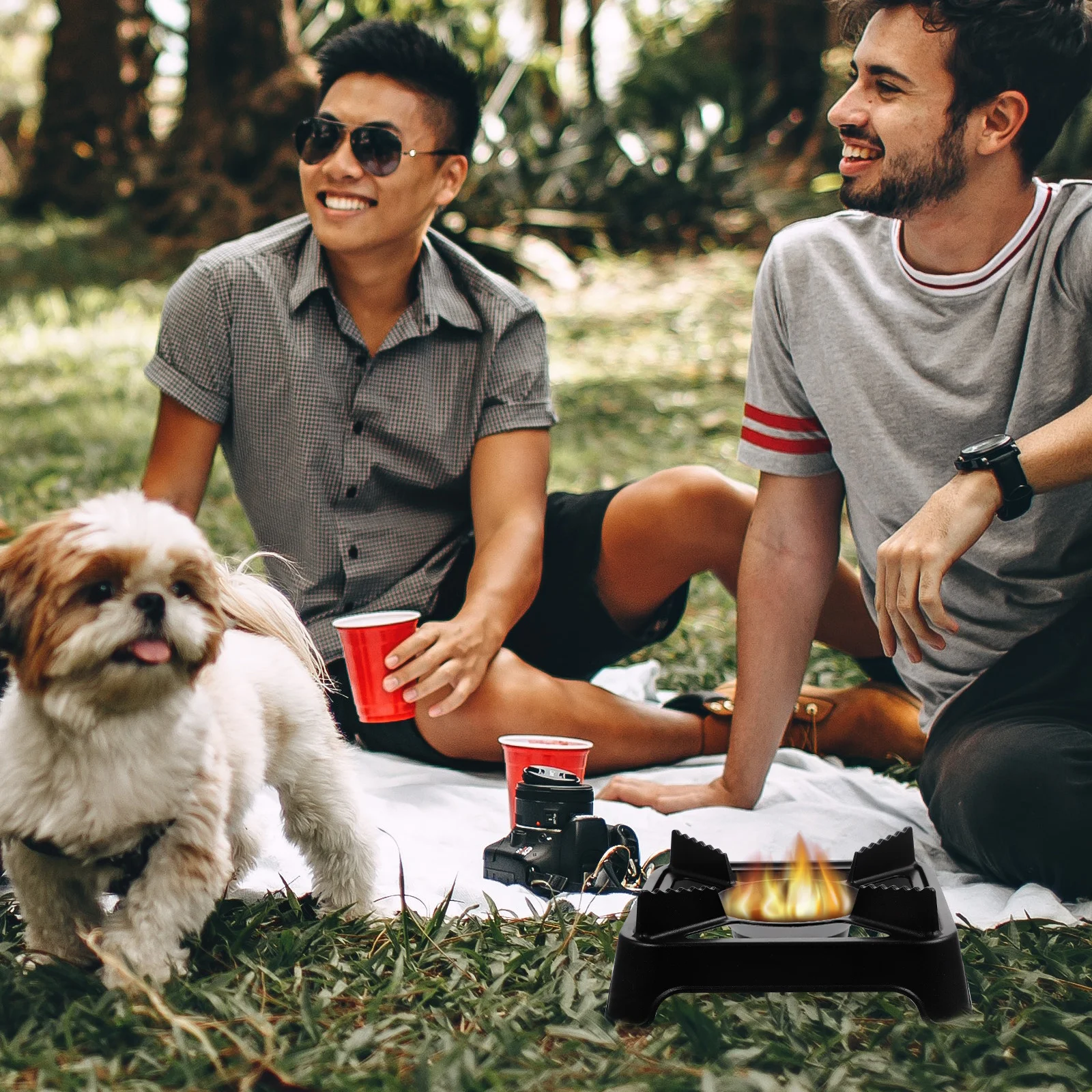 

Square Alcohol Portable Outdoor Camping Cooking Stove For Bbq Hot Pot Heating Compact Metal Grill High Temperature