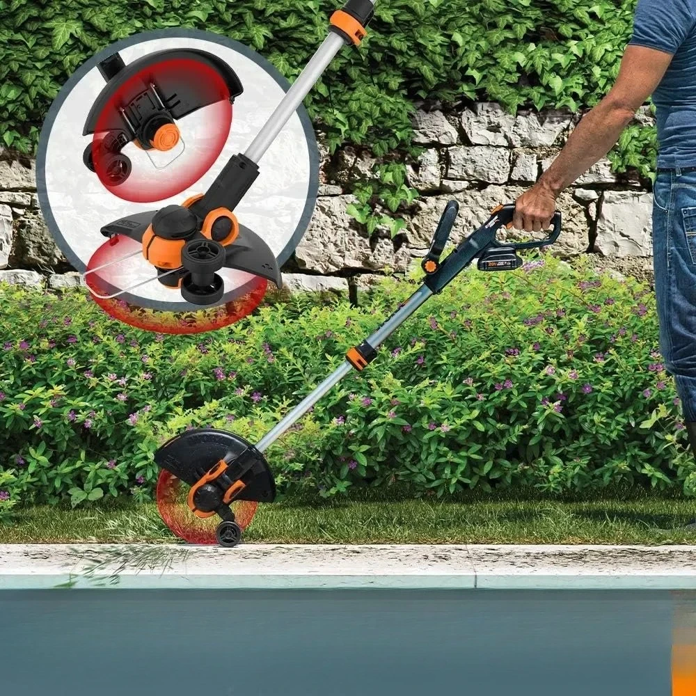 

#For Lawn Mower String Trimmer Cordless Edger & Weed Trimmer (2 Batteries & Charger Included) Brush Cutter Garden Power&
