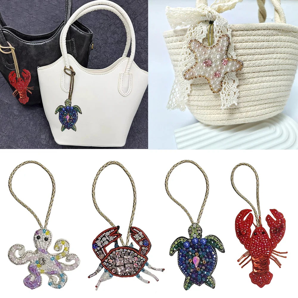 

Cute Patch Useful Hanging Ropes Colorful Bag Pendant Sweet Bag Lanyard Cute Handmade Items 3D Decor Beaded Sewing Pendant