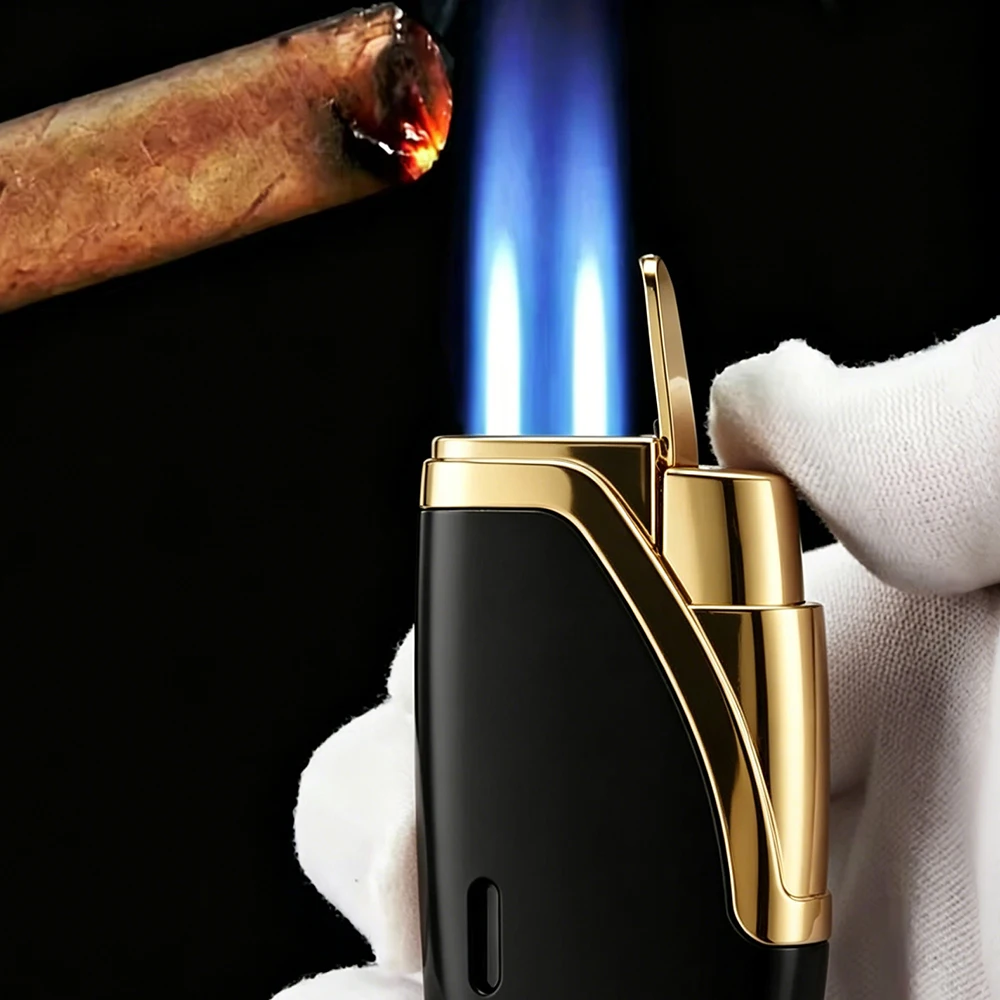 Mini Torch Lighter Pocket Cigar Lighter 2 Jet Butane Gas Cigarette Flame Lighters Cigar No Gift Box