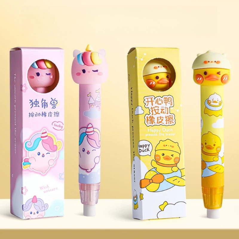 Gift Eraser Cleans Cute Little Dinosaur Unicorn Primary Office School Student Kawai Stationery Retractable Push Wholesale Lovely