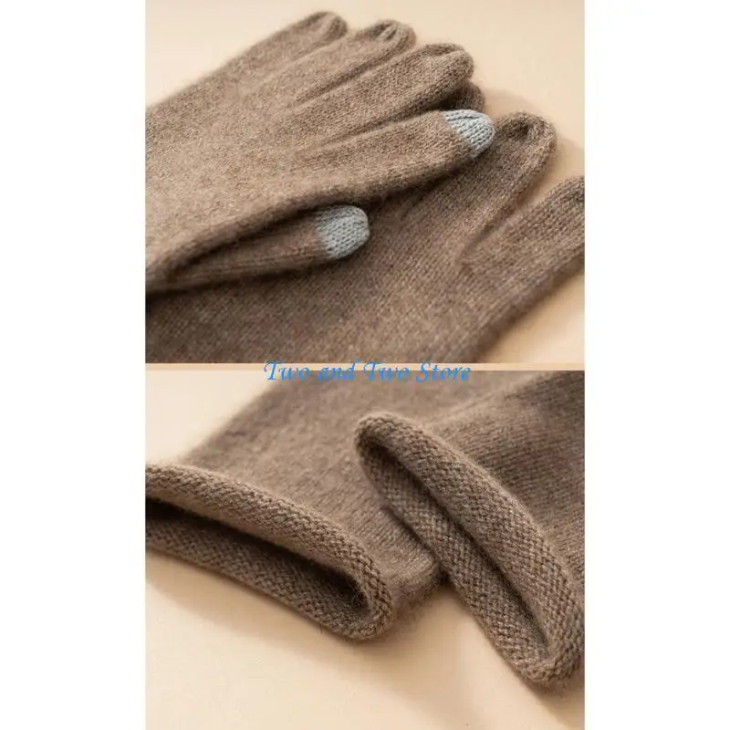 

HX6F теплые кашемировые вязаные перчатки, толстые стильные варежки, перчатки с пятью пальцами, стильная ручная одежда для и