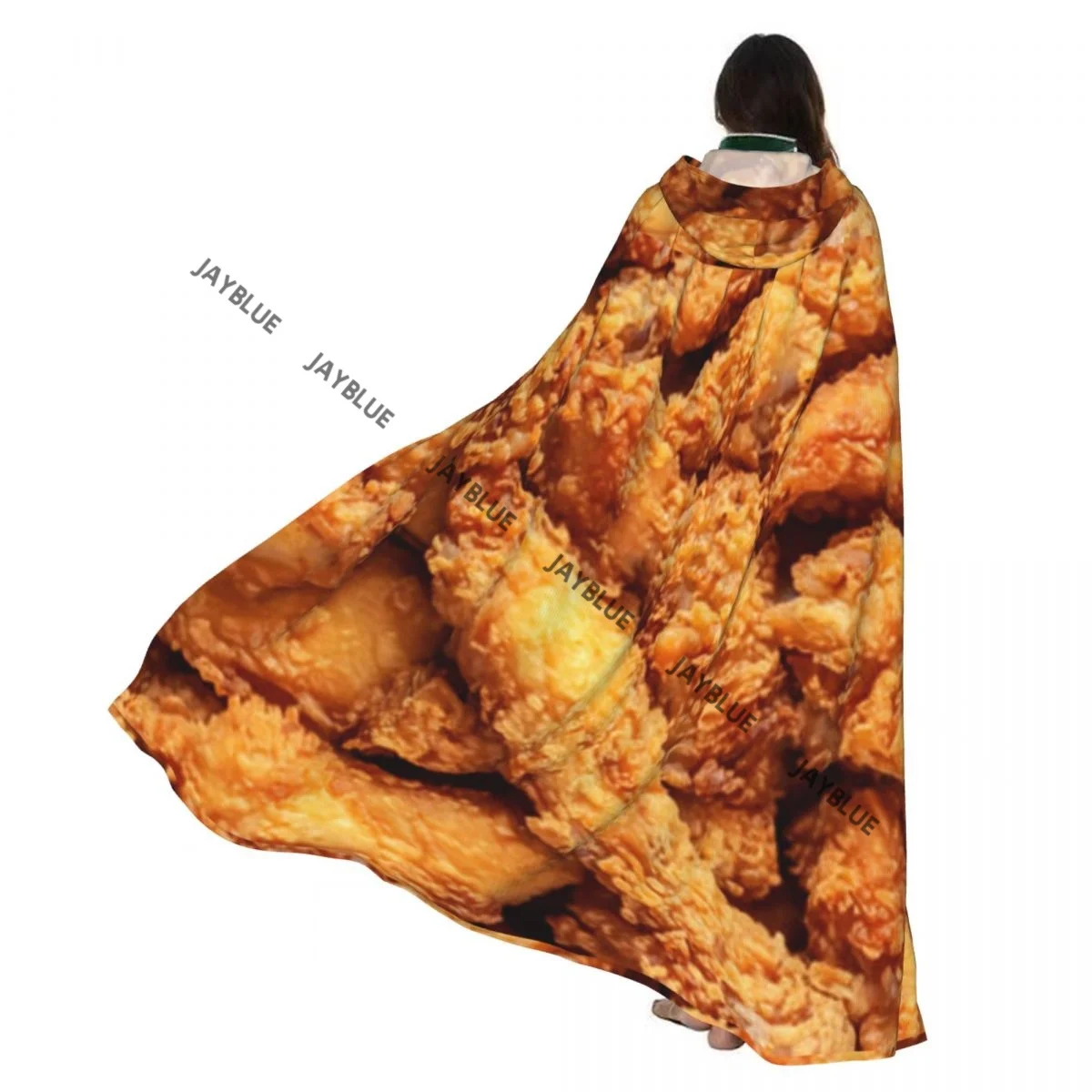 

Hooded Cloak Unisex Cloak with Hood Fried Chicken Background Cloak Vampire Witch Cape Cosplay Costume