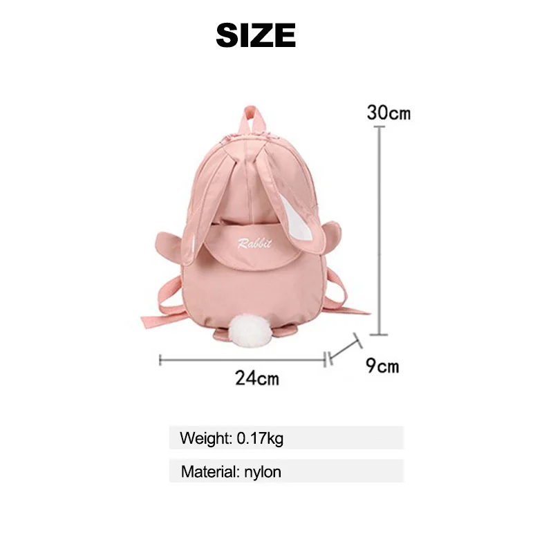 Fashion Children Backpacks for Boys School Bags for Girls Kids Cute Bunny Backpack Kindergarten Baby Bag with Ears Book Bag