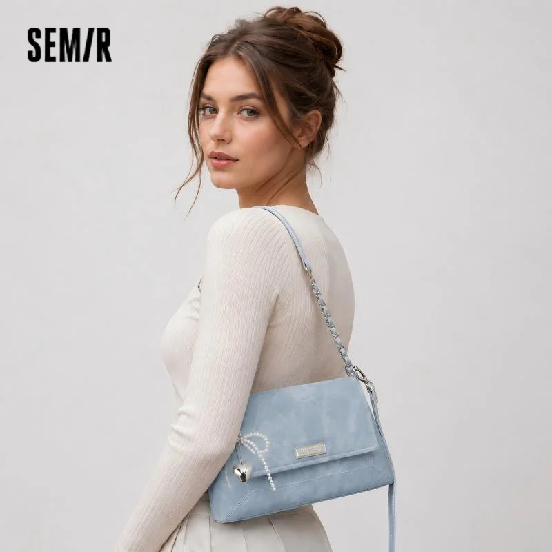 

Semir Shoulder Bag Women 2025 New Style Vintage Rubbed Color Imitation Denim Chain Bag Stylish Envelope Bag Handbag