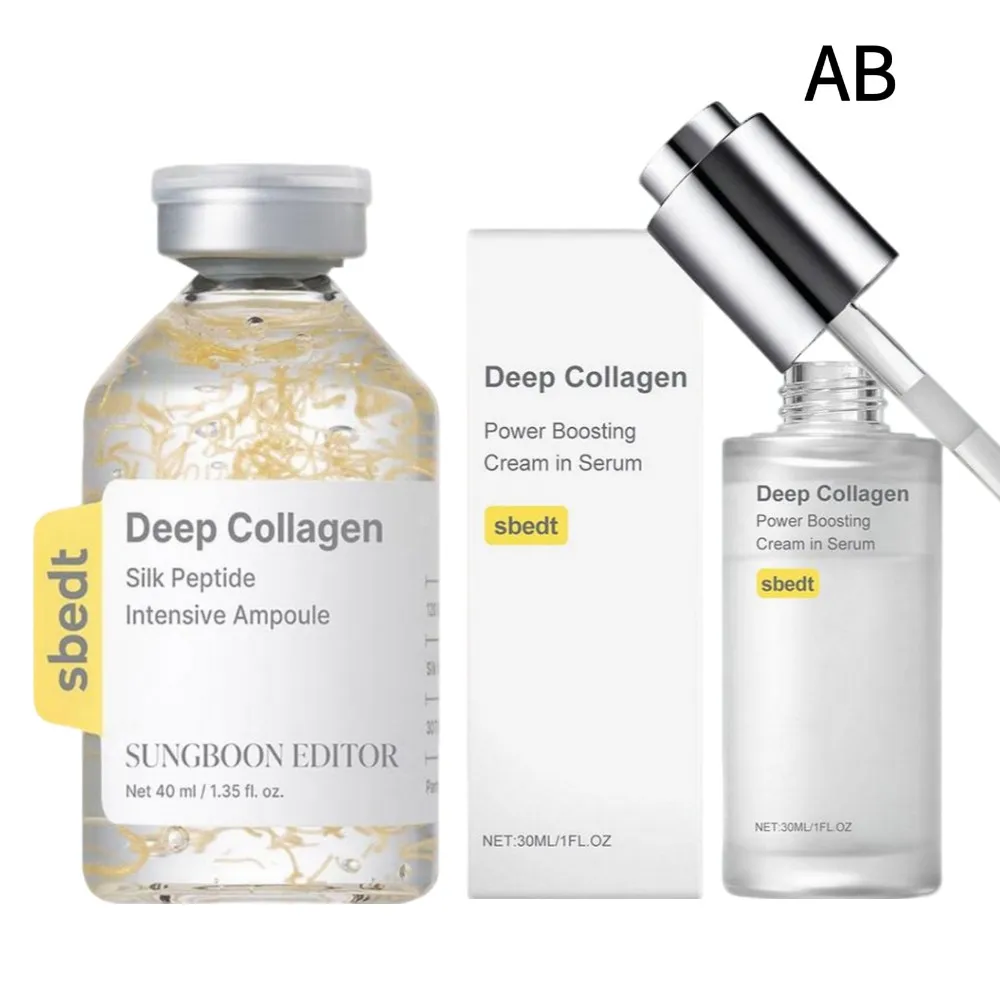Kollagen-Ampullen-Serum Anti-Aging Straffend Feuchtigkeitsspendend Glättend Feine Linien Reduzierend Gesichtspflege-Set Täglich Nährende Essenz