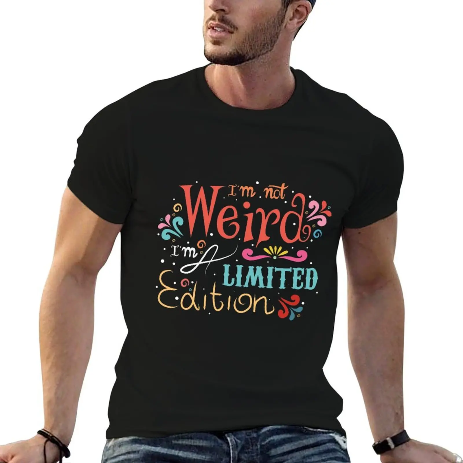 No soy raro, soy una camiseta de edición limitada, camisetas para hombre, camiseta gráfica de algodón suave para hombre