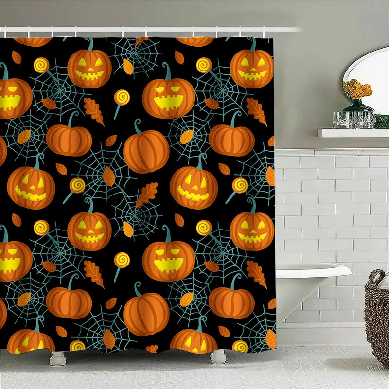 

Tuniu милый Хэллоуин тыква занавеска для душа забавный Jack-o'-Lanterns для декора ванной комнаты