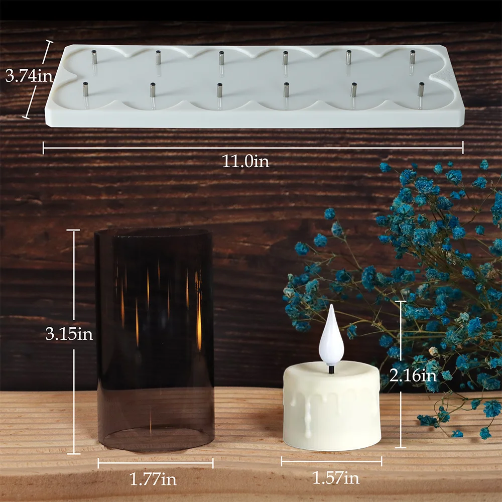 FPOO bougies rechargeables sans flamme bougie chauffe-plat avec télécommande minuterie lampe d'éclairage LED pour la décoration intérieure bougie électronique de vacances