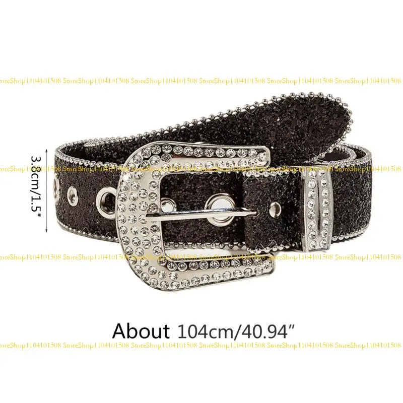 15yc Shinning Buckle Buckle Belts for Jeans قابلة للتعديل حزام قابلة للتعديل ل Cowboy Cowgirl المراهقين الجينز تنورة