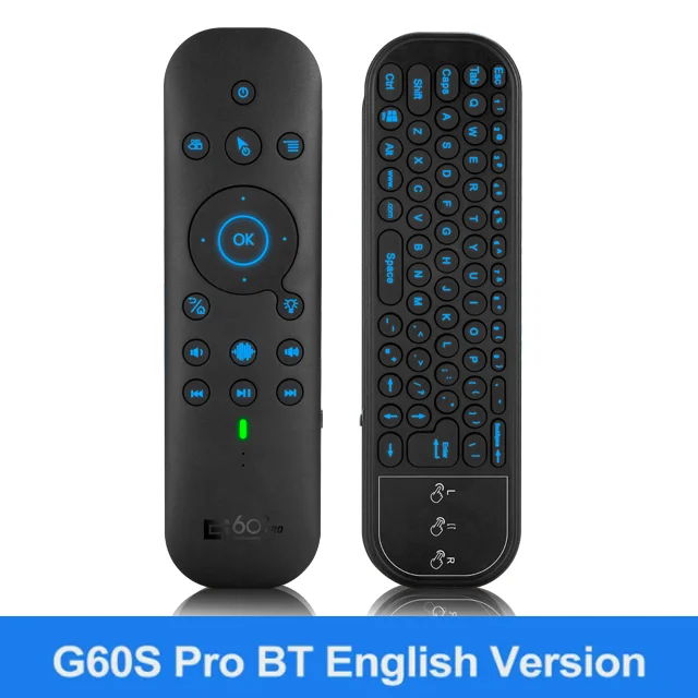 Neue G60S Pro BT Drahtlose Sprachfernbedienung 2,4G BT5.0 Dual Mode Air Mouse IR Lernen mit hintergrundbeleuchtetem Licht für Android TV Box