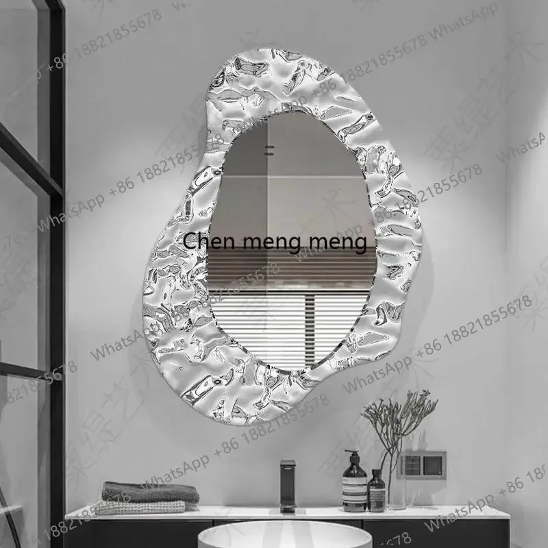02M New water ripple bathroom mirror washstand touch screen wall-mounted dressing special-shaped mirror