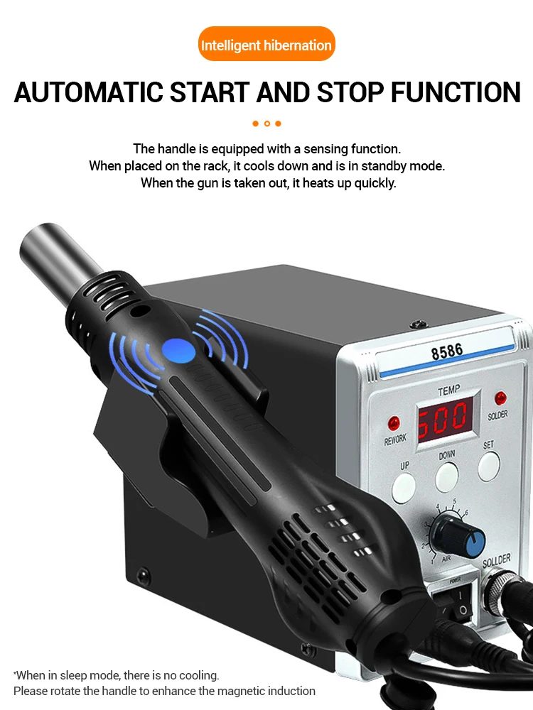 2in1 Solder Station Hot Air Soldering Iron Digital Display Welding Station 8586 SMD Rework Solder Station For BGA PCB IC Repair