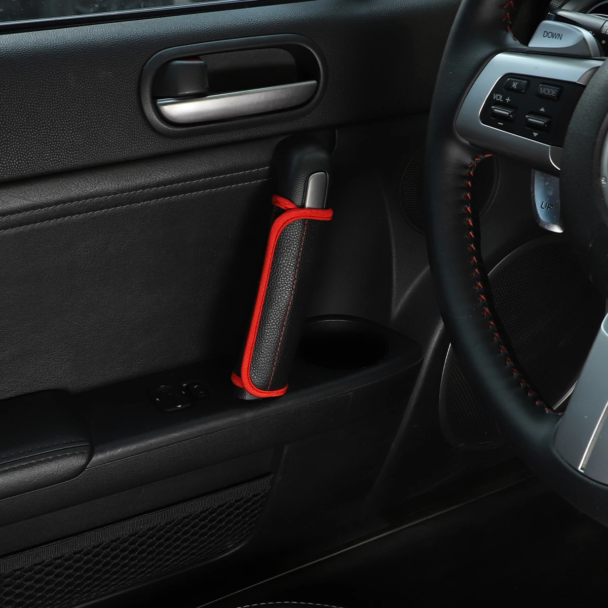 

For Mazda MX-5 NC 2009-2013 2014 2015 Car styling leather Car Inner Door Handle Gears Handbrake Protect Cover Car Accessories