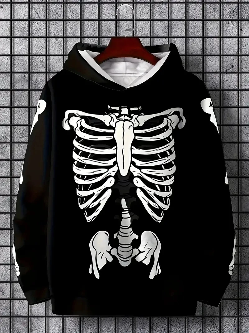 هالوين الجمجمة هوديس البلوز الرجال النساء موضة هوديس الهيكل العظمي ثلاثية الأبعاد طباعة رجالي هوديي المتضخم الملابس الخريف الشتاء جديد
