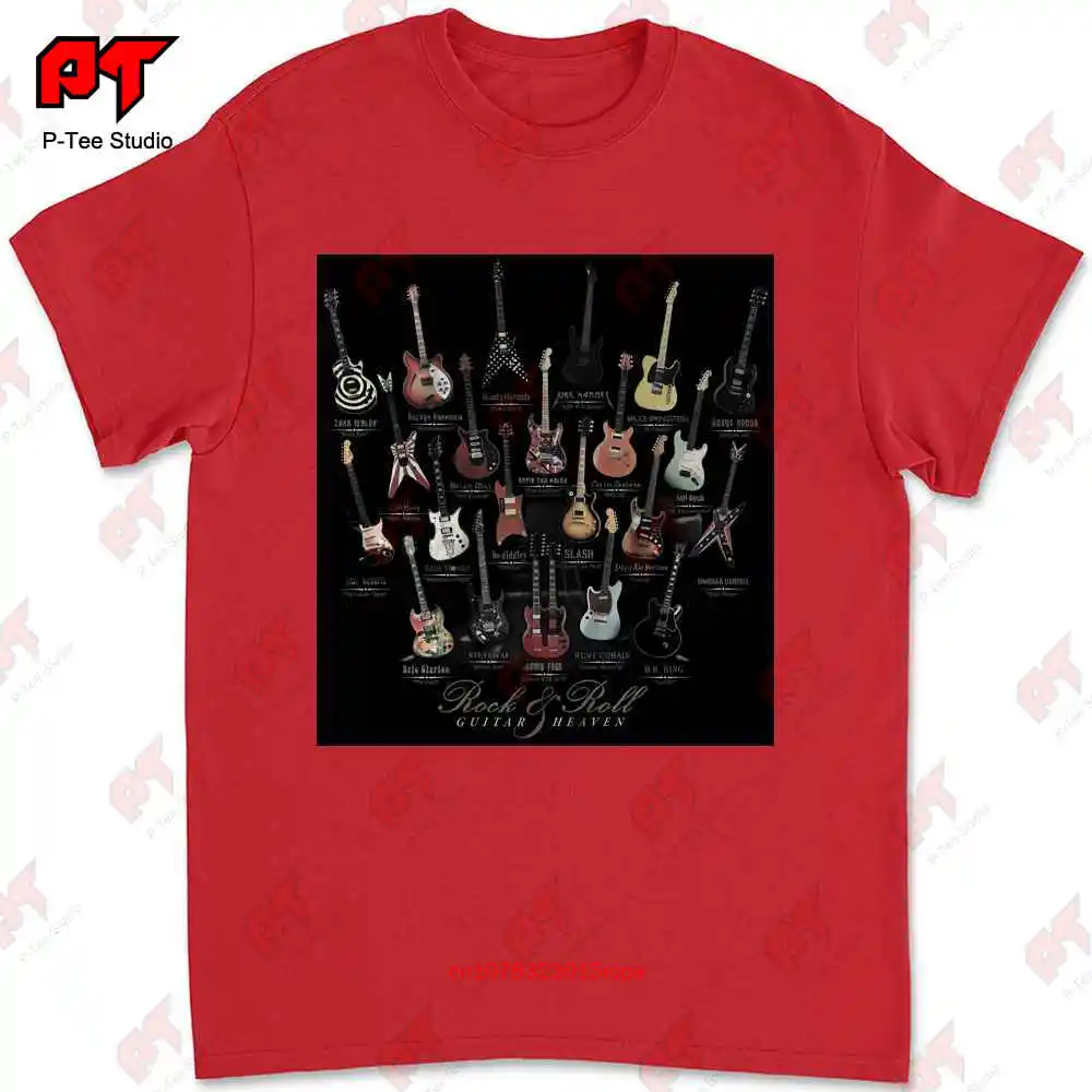 เสื้อยืดร็อคแอนด์โรลกีตาร์ Heaven Slash BB King angus Young Steve Vai Paul stna