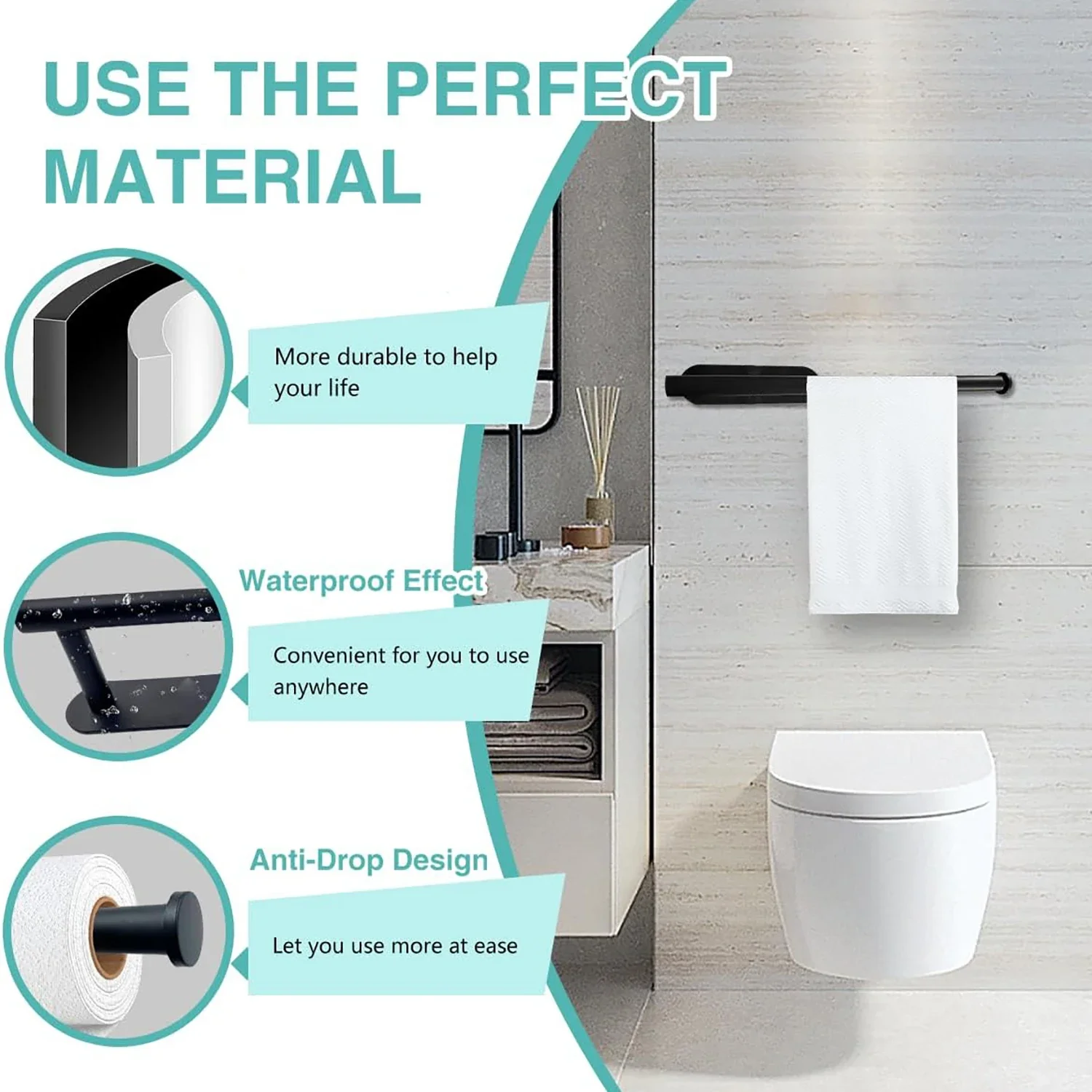 Küche Papier Handtuch Halter Klebstoff Tissue Aufhänger Wc Rollen Papier Spender Schrank Lagerung Serviette Rack Bad Zubehör – Detail 5