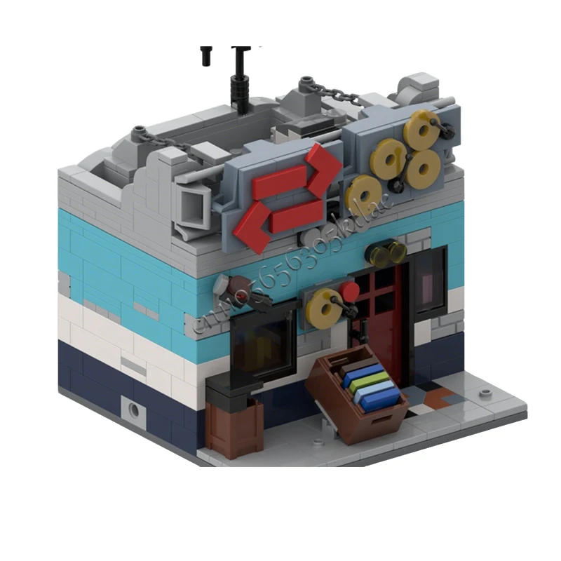 547 PCS Medieval Record Shop Small MOC Customize Modular Building Block Brick Popular Model Creative DIY Boy Festival Toy Gift