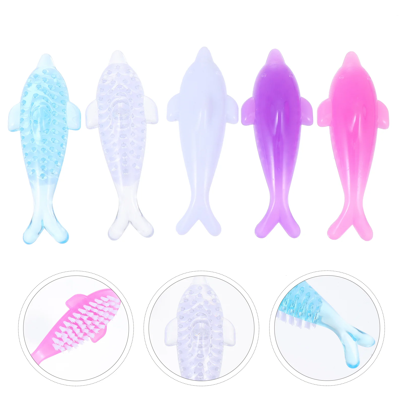 

5 Pcs Dolphin Nail Brush Dust Durable Manicure Scrubbing Fingernail Tool Home Household Cleaning Makeup Cleaner