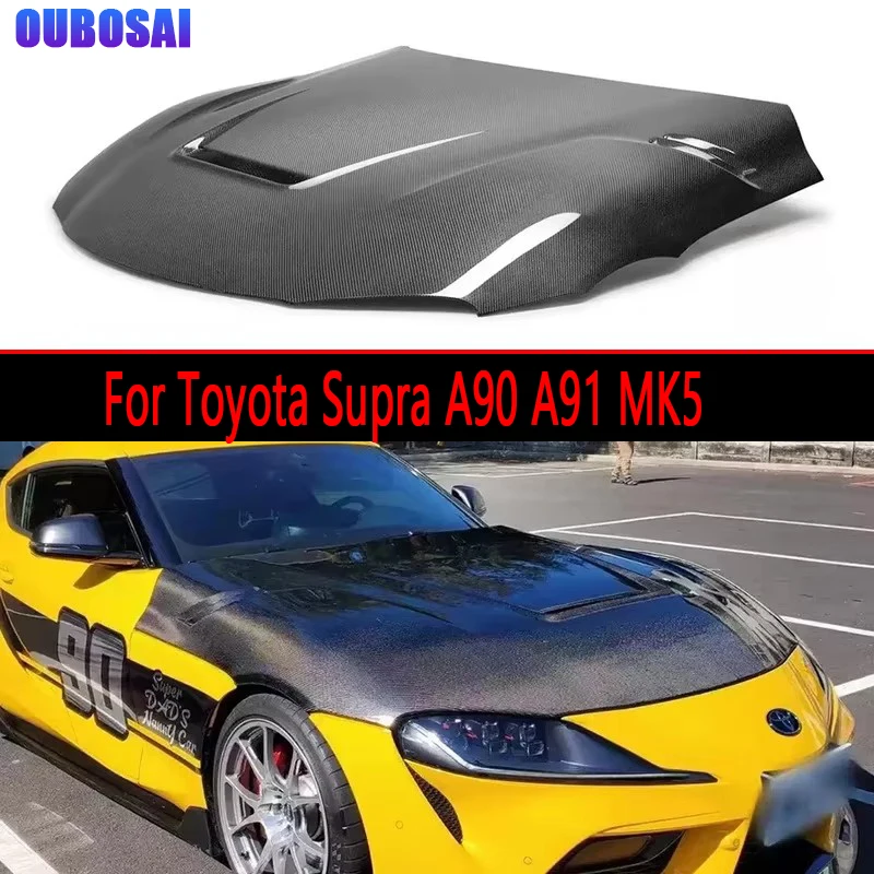 

For Toyota Supra A90 A91 MK5 Carbon Fiber Hood Engine Cover Hood Car Headliner Hood Cover 2019-2023 body kit