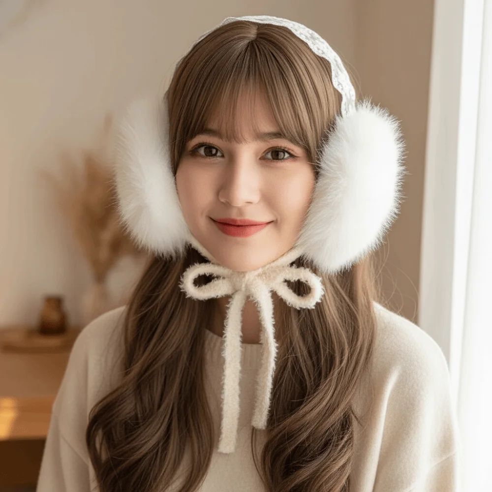 لينة غطاء الأذن الدانتيل غطاء للأذنين رشاقته JK أغطية الرأس غطاء للأذن تدفئة الأذن الدفء الشتاء غطاء للأذنين في الهواء الطلق #2