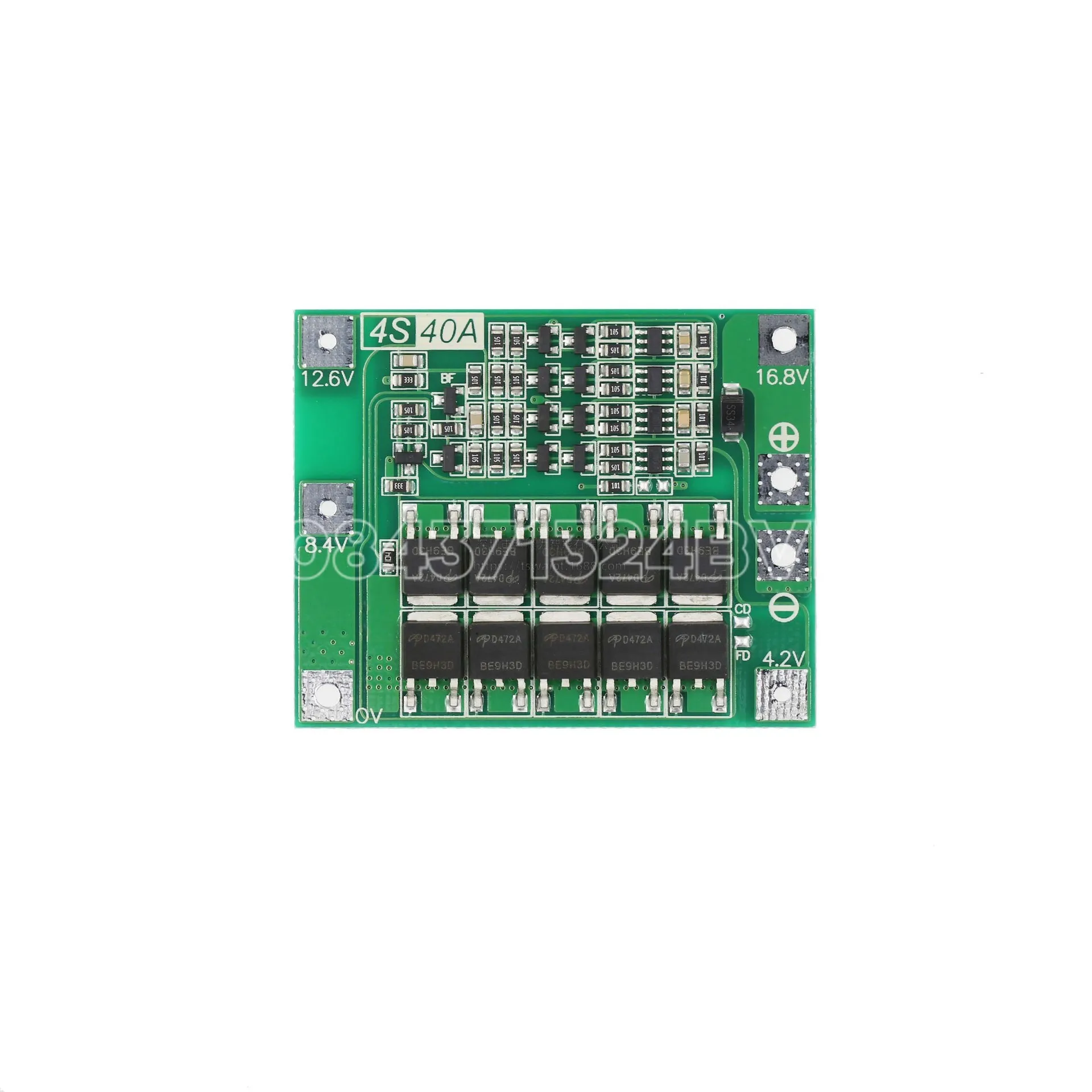 4-string 14.8V 16.8V 18650 lithium battery protection board with balanced starting drill 40A current