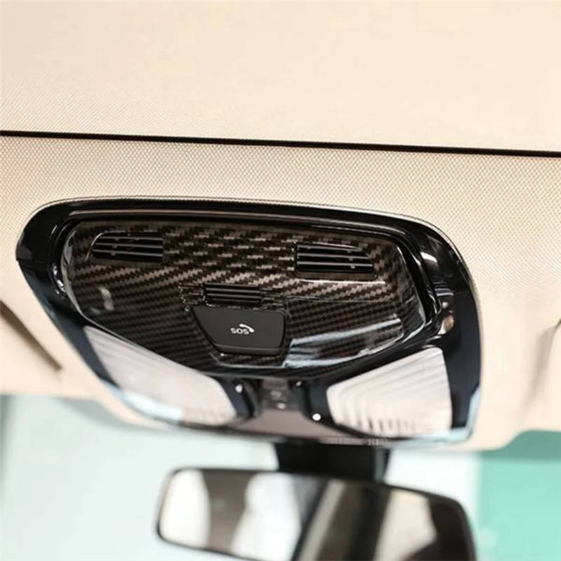 Carbon Fiber Front Reading Light Panel Cover Trim for BMW 5 6 Series GT/X3/X4 X5 G30 Car Interior Sticker Accessories