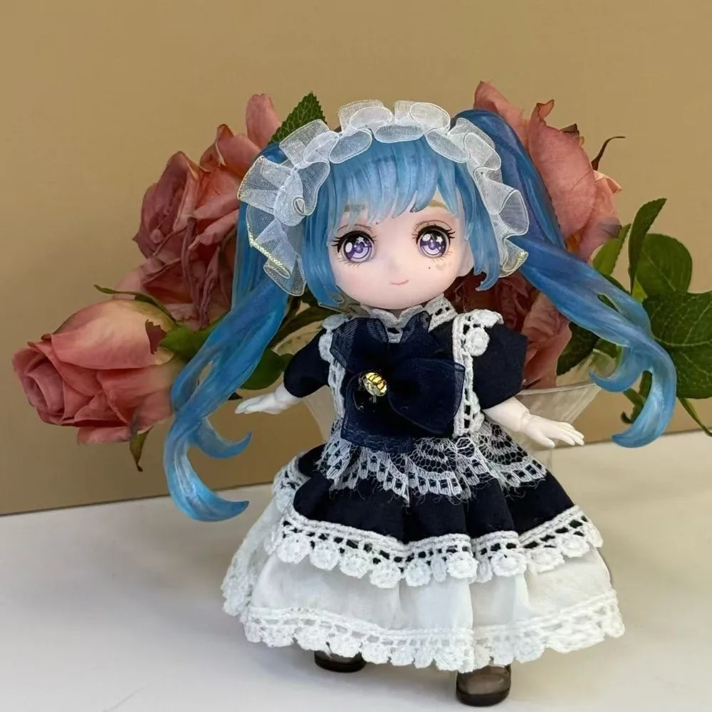 

Cartoon Cartoon 12 Point Joints OB11 4-inch Height 13cm Size BJD Plain Dress Multi Joints Casual Set Dress Up
