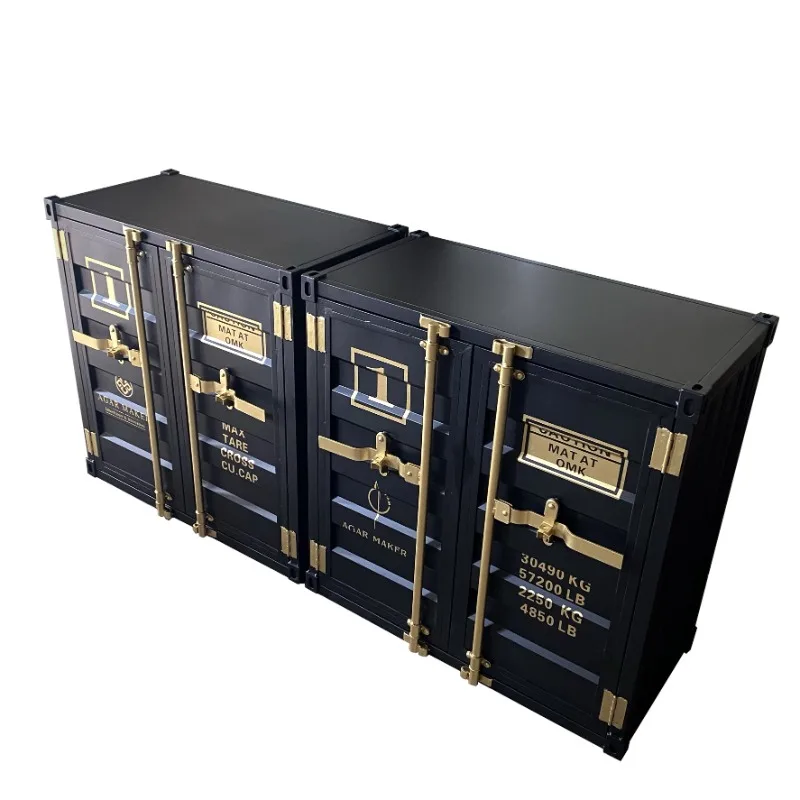 

Industrial style container side cabinet, commercial restaurant bar tea locker