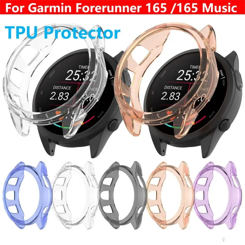 Protective Case For Garmin Forerunner 165 /165 Music Samrt Watch Strap TPU Cover Bumper Silicone Accessories 165M Band