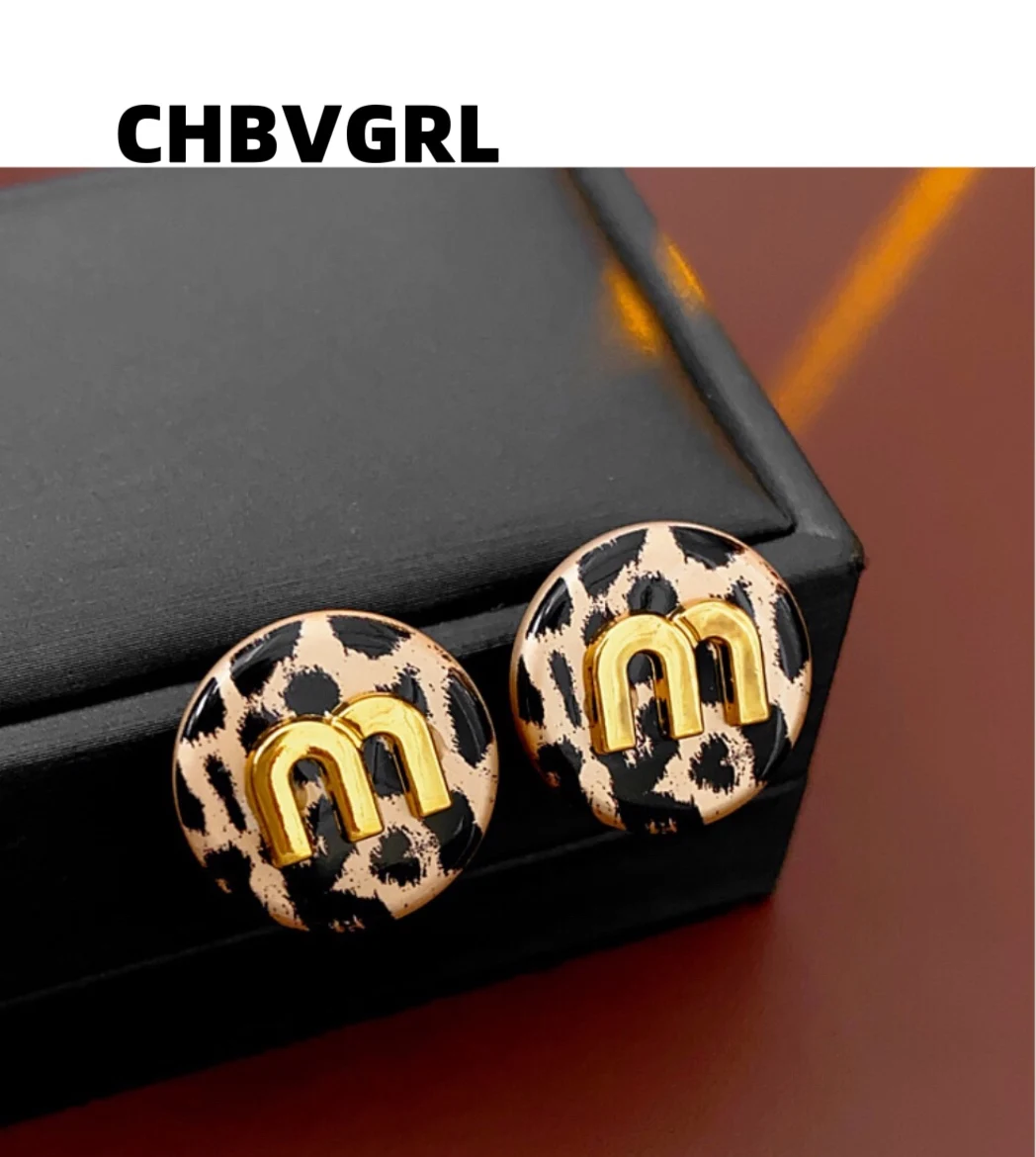 

Hot-selling leopard print earrings, European and American retro Melard earring, luxurious and high-end earring for women