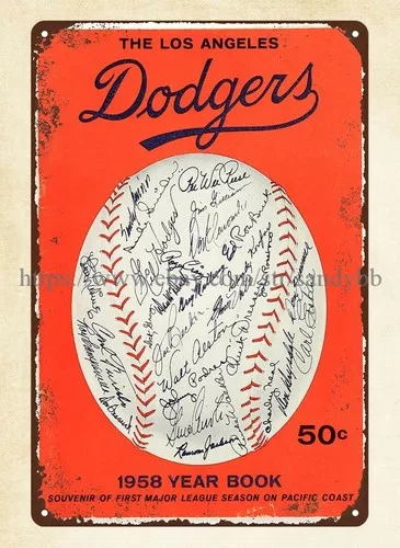 brew pub tin signs baseball 1958  Year Book metal tin sign