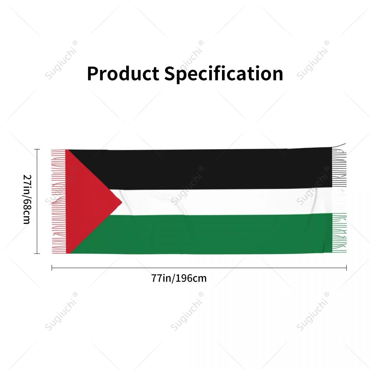 Palestine Flag Scarf Pashmina Warm Scarves Shawl Wrap Hijab Spring Winter Multifunction Unisex