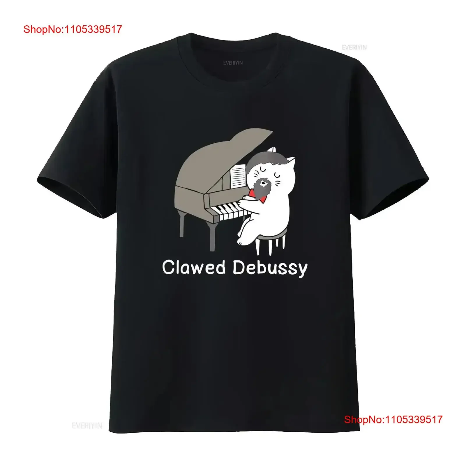 Clawed Debussy Cat Piano Classical Music Composer Teacher T Shirt Size S 5XL vintage Washed Breathable streetwear vintage homme