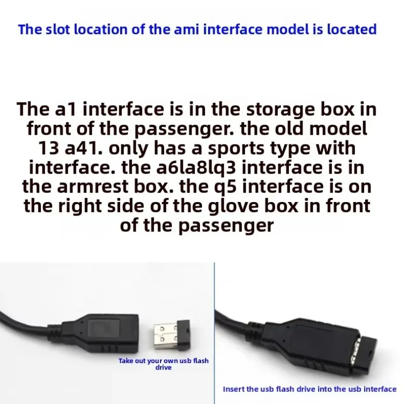 1 Uds para VW MK5 AUDI A3 A4 A4L A5 A6 A8 Q5 Cable USB auxiliar música MDI MMI AMI a USB interfaz hembra Audio adaptador auxiliar Cable de datos