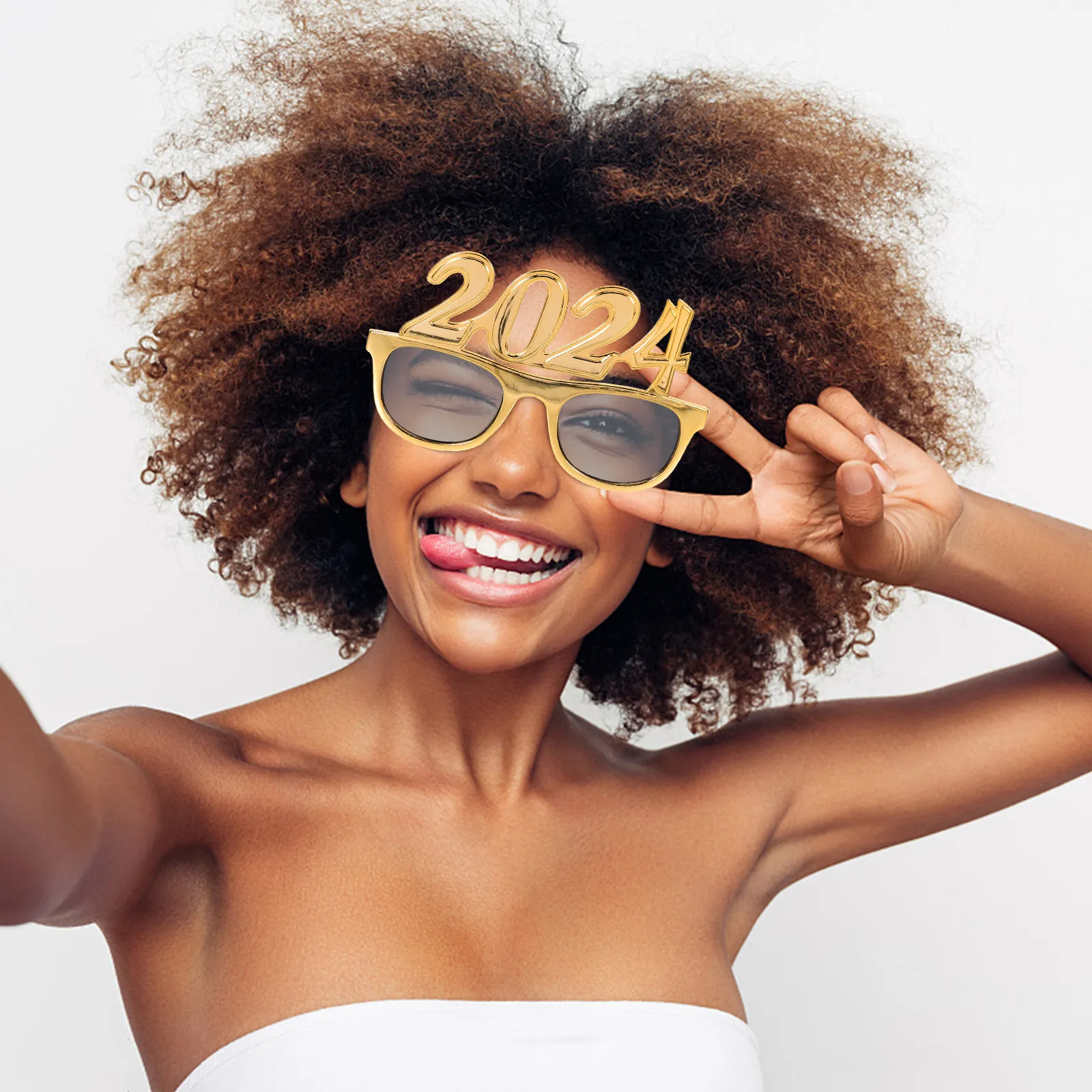 

1Pair Creative Plastic 2024 Number New Year Glasses Funny Party Eyeglass Props Festival Photo Supplies Eye Decoration