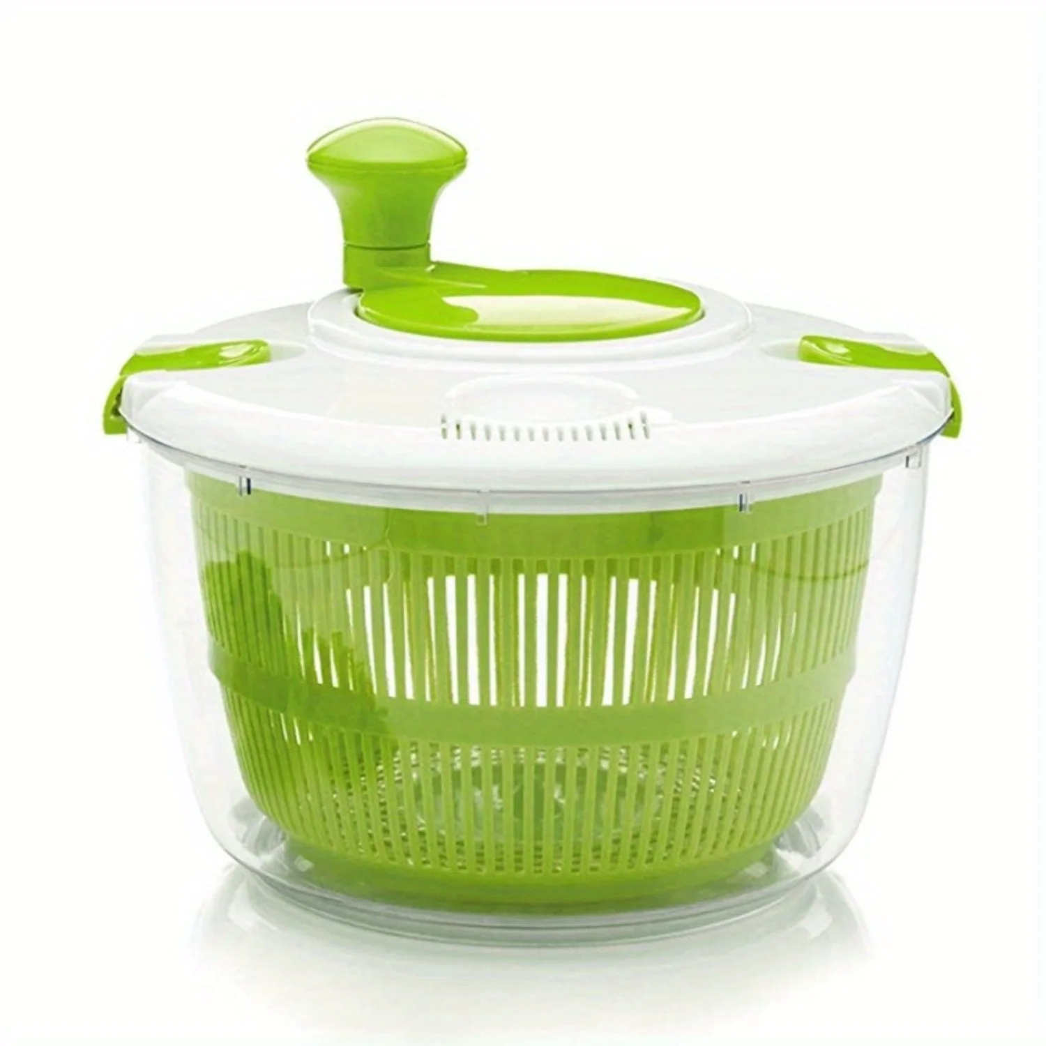 Salad Spinner and Vegetable Washer - Plastic Dehydrator, Efficient Spin Mechanism