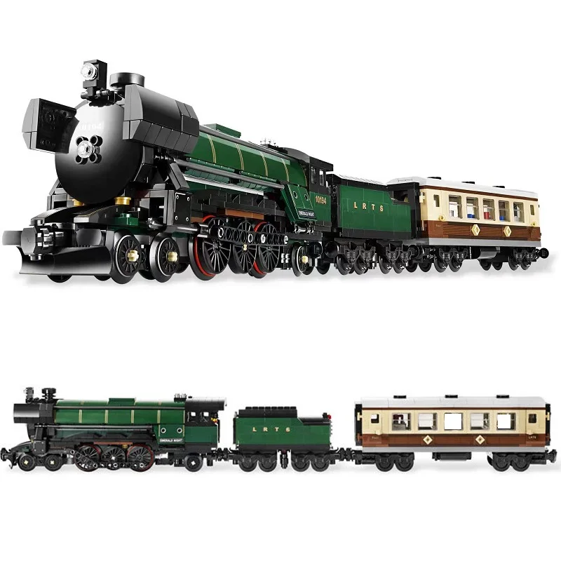 Décennie s de construction de train de nuit émeraude, kit de modèle de brique, cadeau d'anniversaire et de Noël, jouet en stock, 21005 pièces, 1085