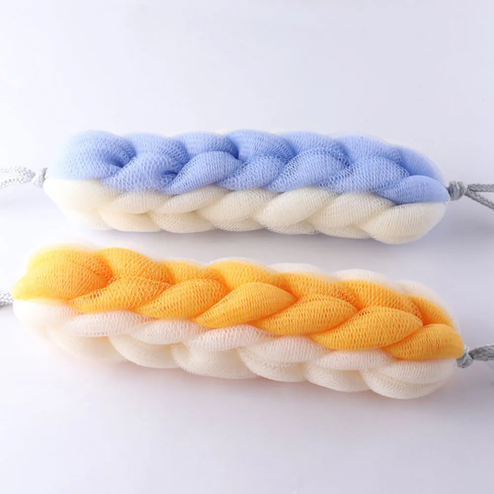 

2pcs Back Bath Shower Strip Shower Back Scrubber Exfoliating Bath Scrubber Woven Body Cleansing Tool Durable Hanging Design For