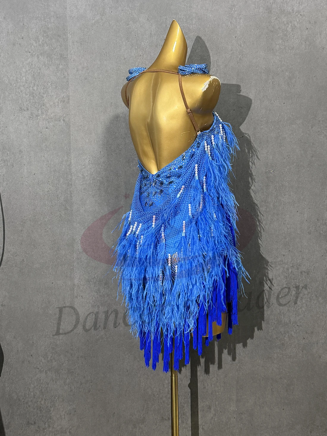 ชุดเต้นลาตินประดับคริสตัลสำหรับผู้หญิง งานสั่งตัดระดับไฮเอนด์ แต่งพู่ห้อยเต็มตัว ชุดเต้นแซมบ้า ชุดแสดง