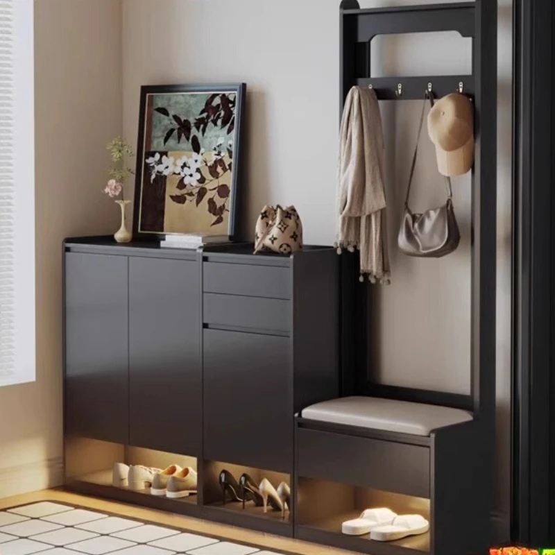 

Integrated Simple Shoes Rack Black Wall Storage Design Family Shoes Rack Clothes Stand Meuble Rangements Cabinet Furniture