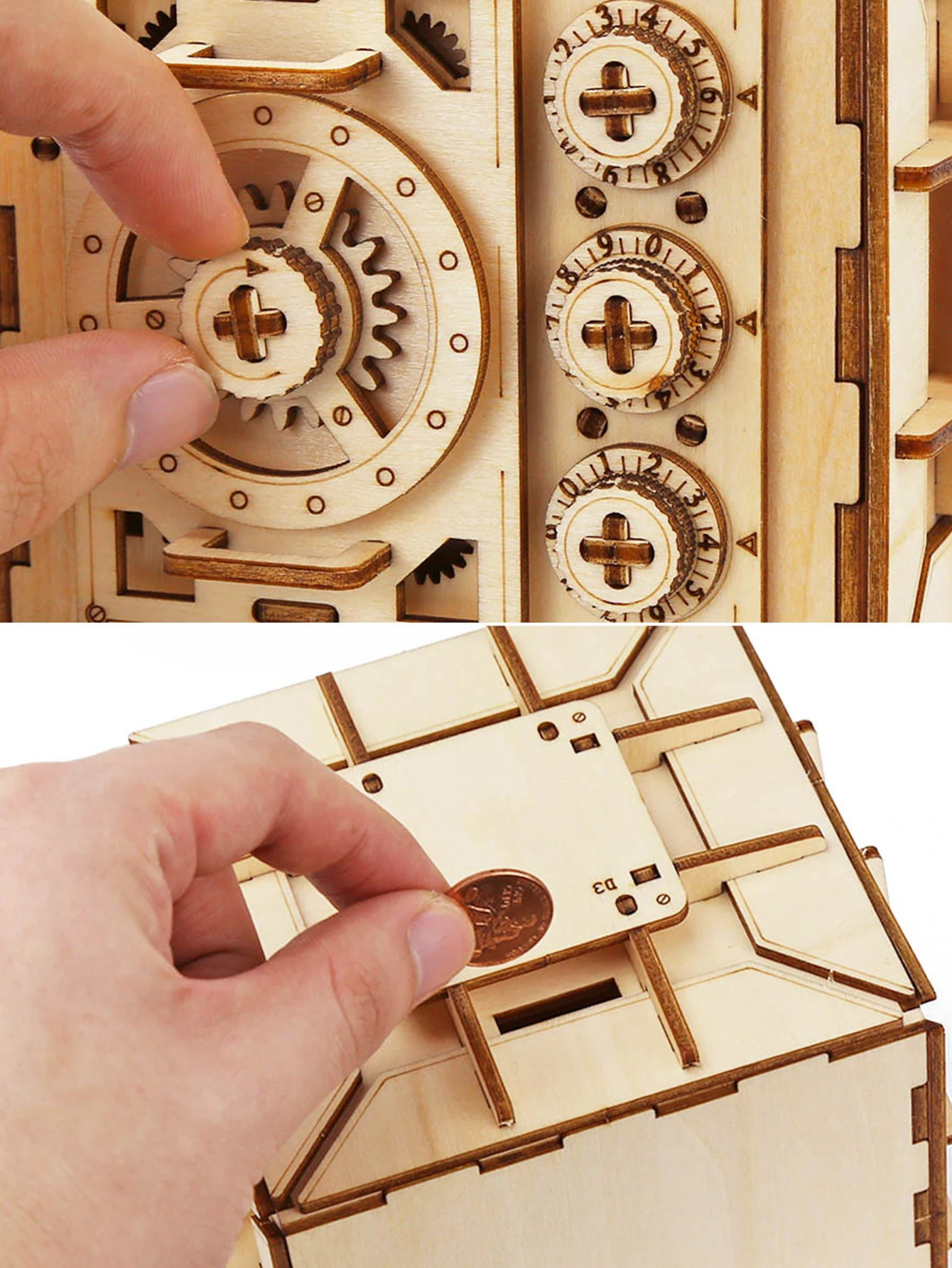 3D Wooden Puzzle DIY Locker Puzzle Box with Combination Model Kit for Adults and Kids to Build  Mechanical Store Your Precious