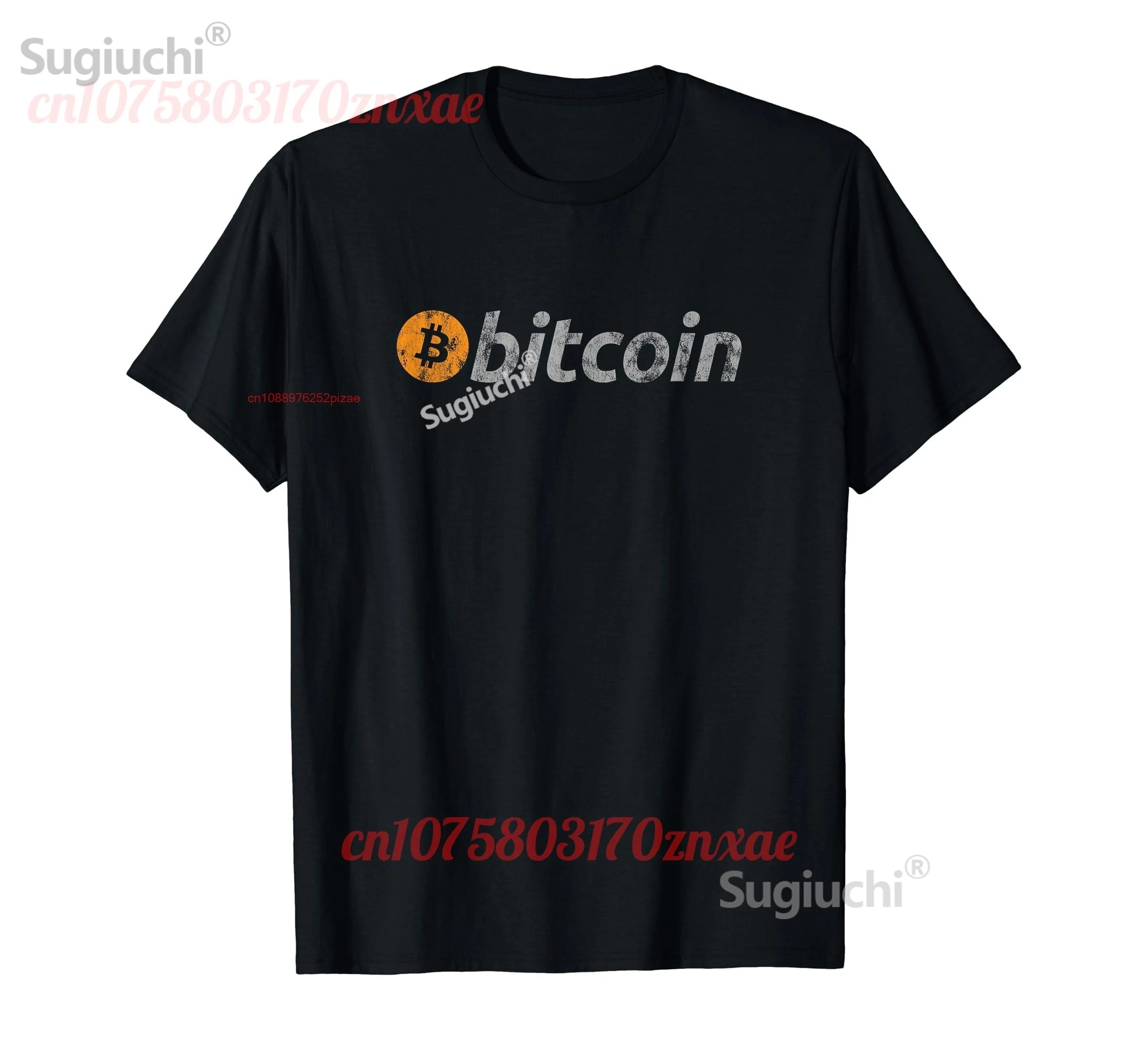 

100% хлопок, винтажная футболка с логотипом биткойнов, мужские и женские футболки унисекс, размер S-6XL