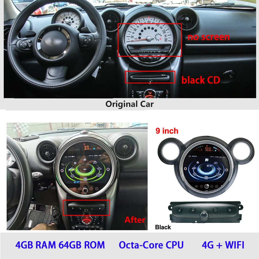 Android Auto-bmw mini cooper r56 r60 2007-2014用カーラジオ,GPS